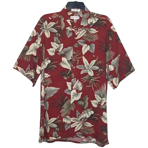 Pierre Cardin Vintage Floral Tropical Vibrant SS Button Down Shirt w Pocket M - Picture 1 of 11